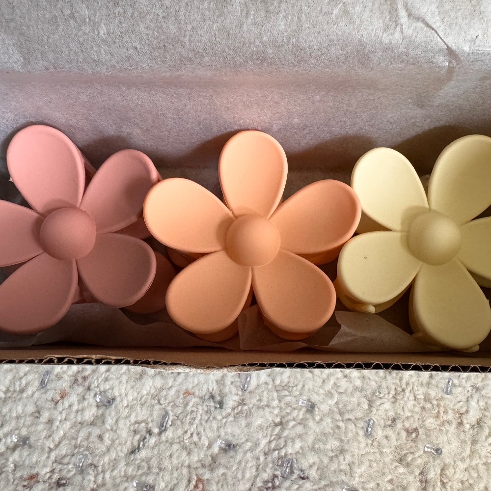 3 Pastel Daisy Hair Cips